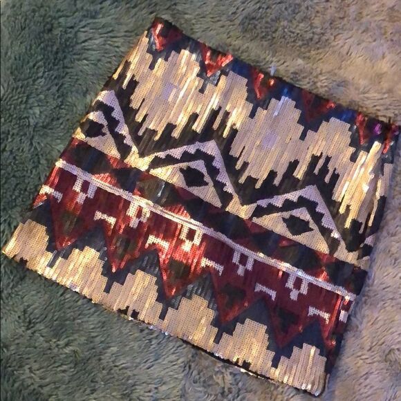 GF Collection Sequin Skirt - NWT Small Mini Skirt - Picture 2 of 5